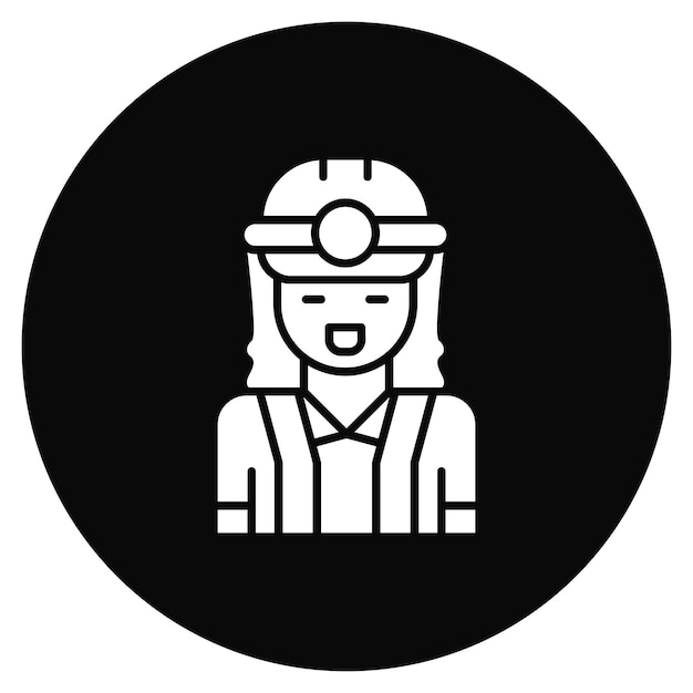 Imagen vectorial del icono de la ingeniera femenina Se puede utilizar para la ingeniería