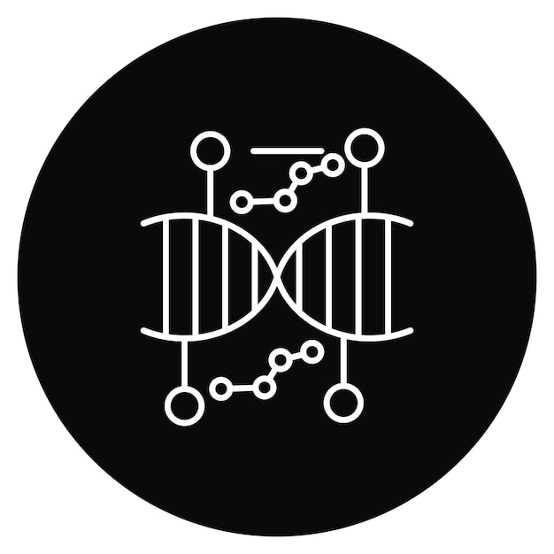 Imagen vectorial de icono de ingeniería genética Se puede utilizar para la ingeniería