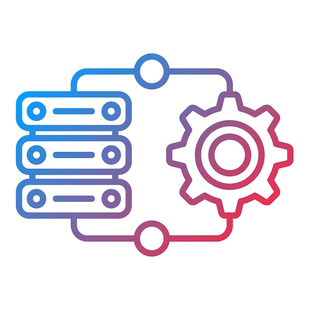 Imagen vectorial de icono de ingeniería del lado del servidor Se puede utilizar para la agencia de medios