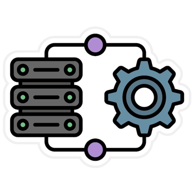 Imagen vectorial de icono de ingeniería del lado del servidor Se puede utilizar para la agencia de medios
