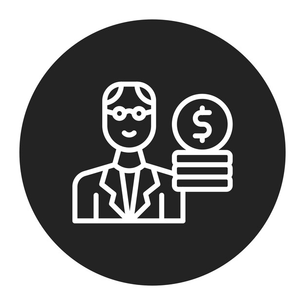 Imagen vectorial del icono de ingresos de la jubilación Se puede utilizar para la jubilación