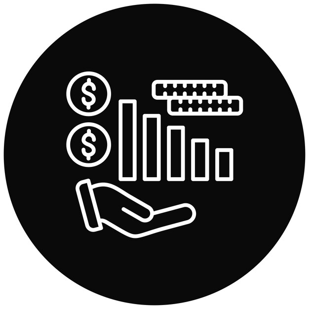 Imagen vectorial del icono de ingresos Se puede utilizar para Fintech