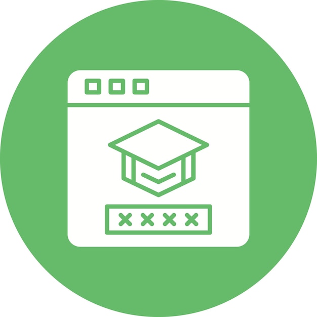 Imagen vectorial del icono de inicio de sesión del estudiante Se puede utilizar para la educación en línea