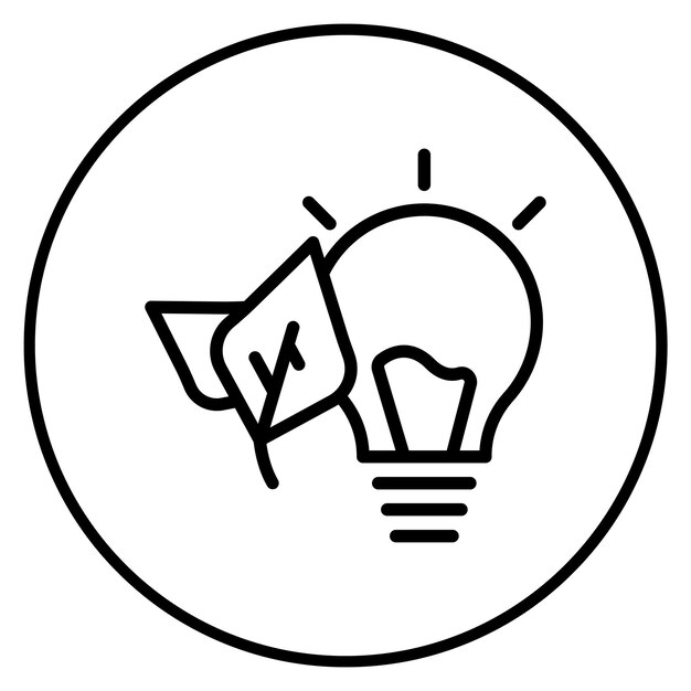 Imagen vectorial del icono de la innovación ecológica Se puede utilizar para el desarrollo ecológico