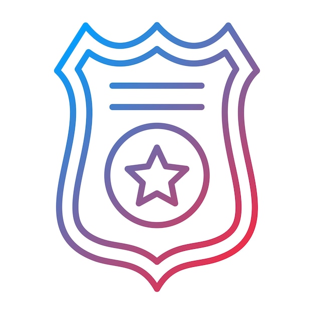 Imagen vectorial del icono de la insignia de la policía Se puede usar para Crime and Law