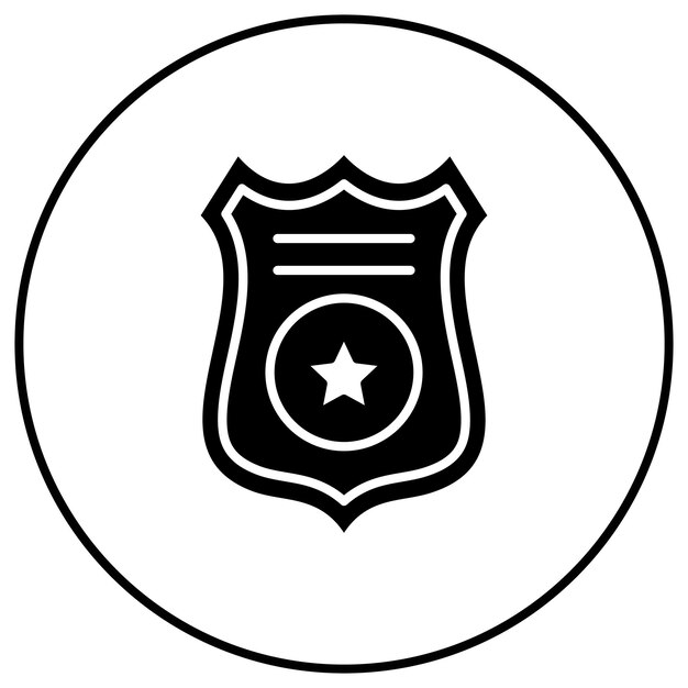 Imagen vectorial del icono de la insignia de la policía Se puede usar para Crime and Law