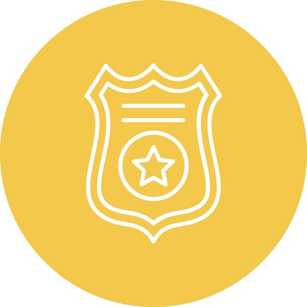 Imagen vectorial del icono de la insignia de la policía Se puede usar para Crime and Law
