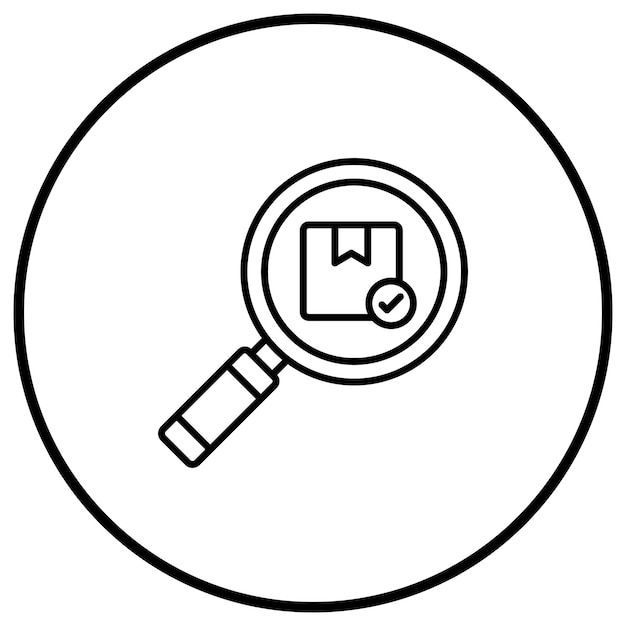 Imagen vectorial del ícono de inspección del paquete Se puede utilizar para el envío