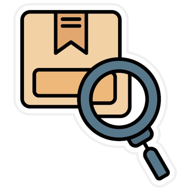 Imagen vectorial del icono de inspección de paquetes Puede utilizarse para la logística