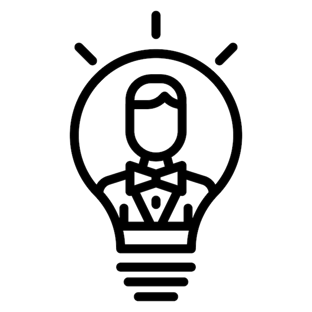 Imagen vectorial de icono de inspiración Se puede utilizar para el liderazgo de pensamiento