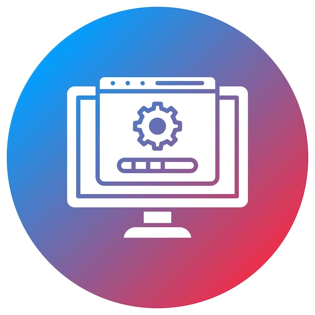 Imagen vectorial del icono de instalación de los controladores Se puede utilizar para la informática