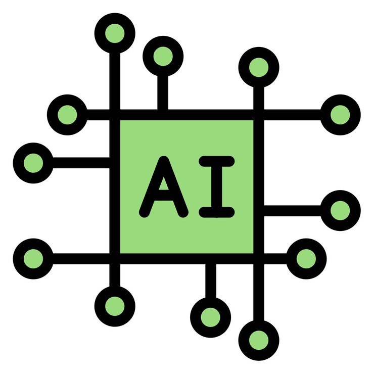 Vector imagen vectorial de icono de inteligencia artificial se puede usar para robótica