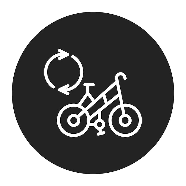 Imagen vectorial del icono de intercambio de bicicletas Se puede utilizar para el desarrollo ecológico