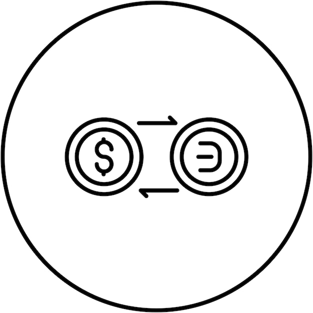 Imagen vectorial del icono de intercambio de divisas Puede utilizarse para Digital Nomad