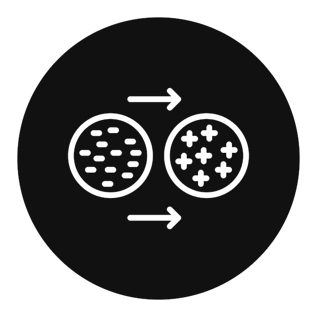 Vector imagen vectorial del icono de intercambio de iones puede utilizarse para el tratamiento del agua