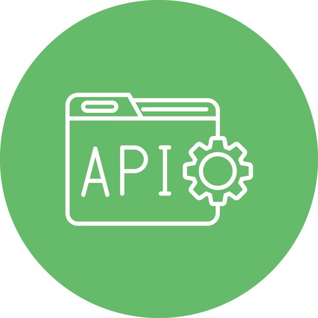 Imagen vectorial del icono de la interfaz de Api Se puede utilizar para el análisis de datos