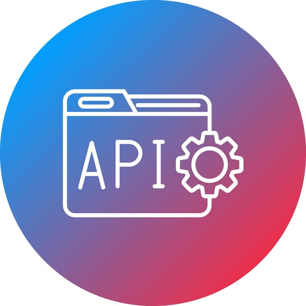 Imagen vectorial del icono de la interfaz de Api Se puede utilizar para el análisis de datos
