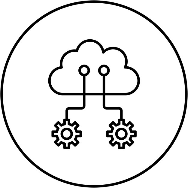 Imagen vectorial del icono de la interfaz de la nube Se puede utilizar para la computación en la nube