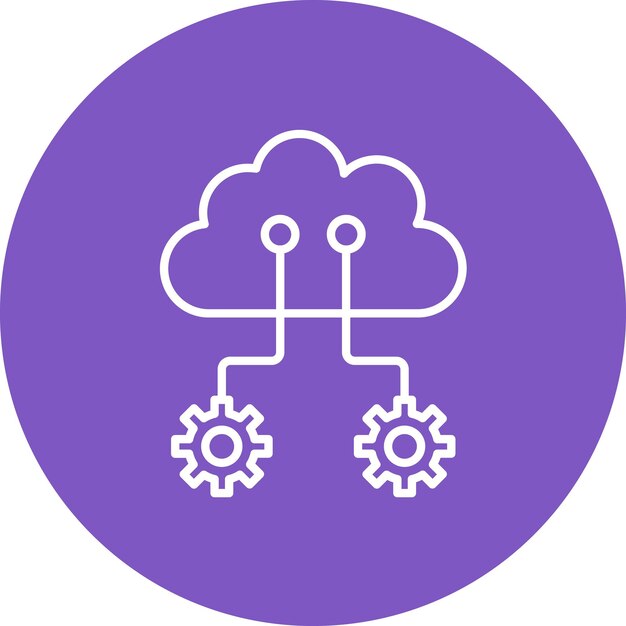 Imagen vectorial del icono de la interfaz de la nube Se puede utilizar para la computación en la nube