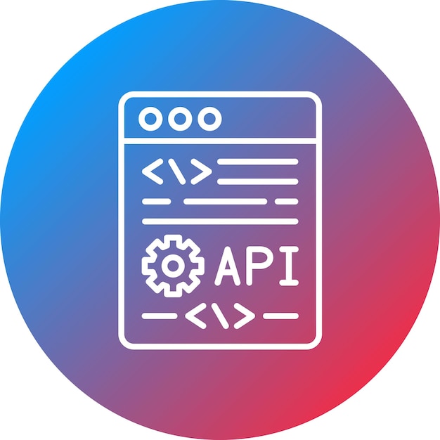 Imagen vectorial del icono de la interfaz de programación de aplicaciones Puede utilizarse para No Código