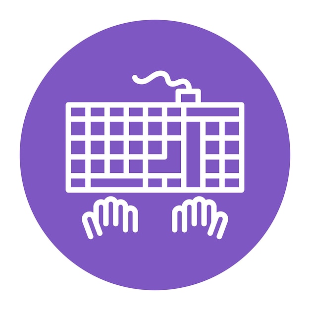 Imagen vectorial del icono de la interfaz del teclado Se puede utilizar para el diseño de juegos