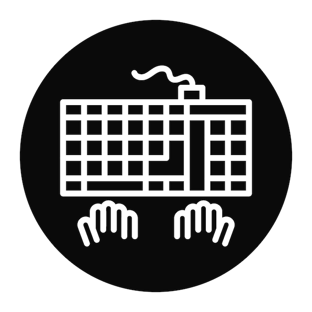 Imagen vectorial del icono de la interfaz del teclado Se puede utilizar para el diseño de juegos