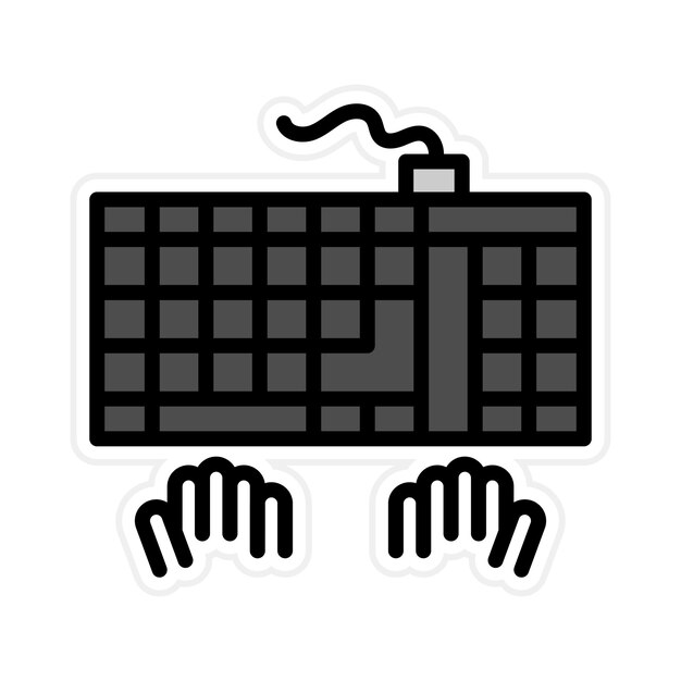 Imagen vectorial del icono de la interfaz del teclado Se puede utilizar para el diseño de juegos