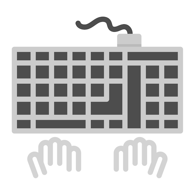 Imagen vectorial del icono de la interfaz del teclado Se puede utilizar para el diseño de juegos