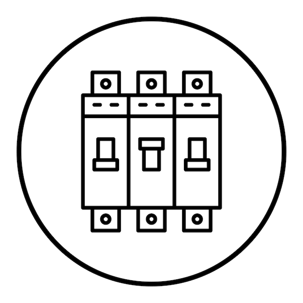 Vector imagen vectorial del icono del interruptor de circuito se puede utilizar para circuitos eléctricos