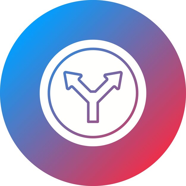 Imagen vectorial del icono de intersección Y Puede utilizarse para las señales de tráfico