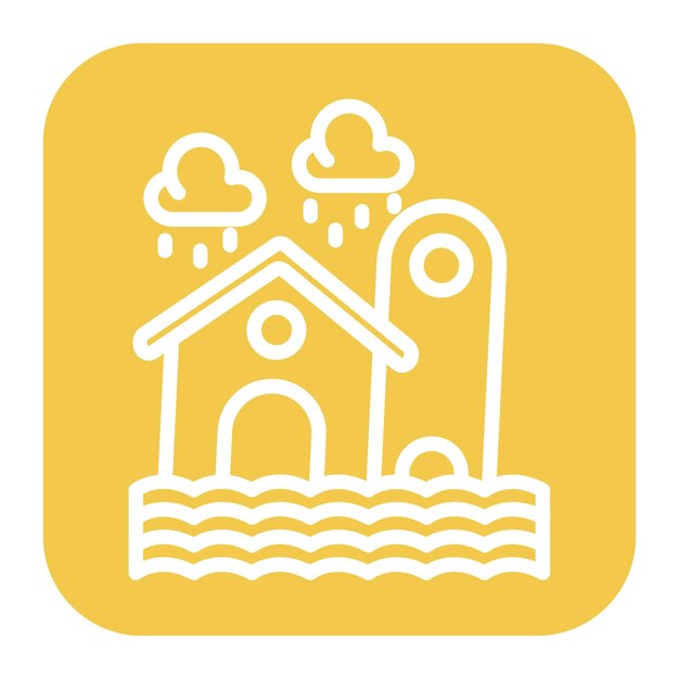 La imagen vectorial del icono de la inundación se puede utilizar para el calentamiento global