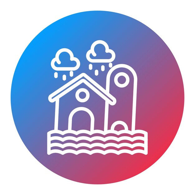 La imagen vectorial del icono de la inundación se puede utilizar para el calentamiento global