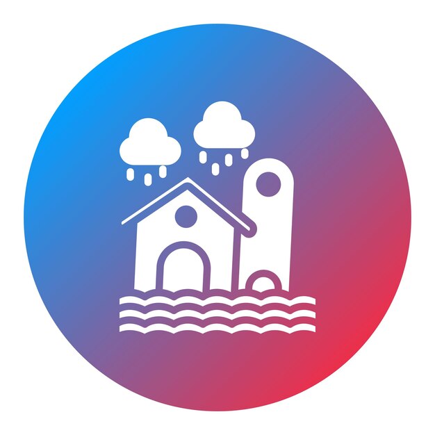 La imagen vectorial del icono de la inundación se puede utilizar para el calentamiento global