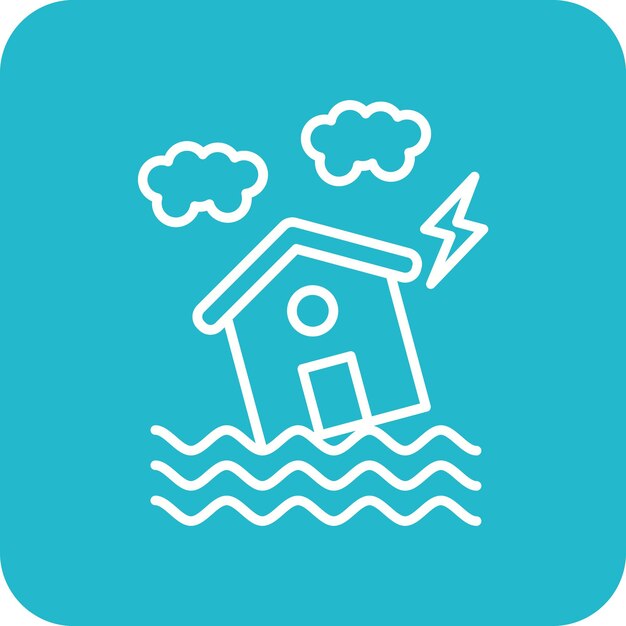 La imagen vectorial del icono de la inundación se puede utilizar para desastres naturales