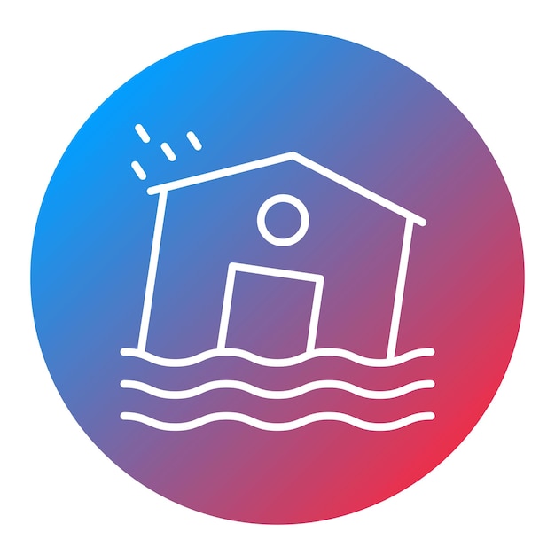 La imagen vectorial del icono de la inundación se puede utilizar para desastres naturales
