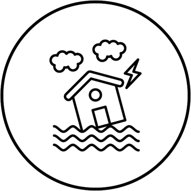La imagen vectorial del icono de la inundación se puede utilizar para desastres naturales