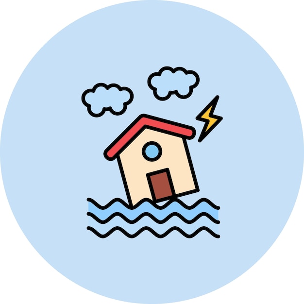 La imagen vectorial del icono de la inundación se puede utilizar para desastres naturales