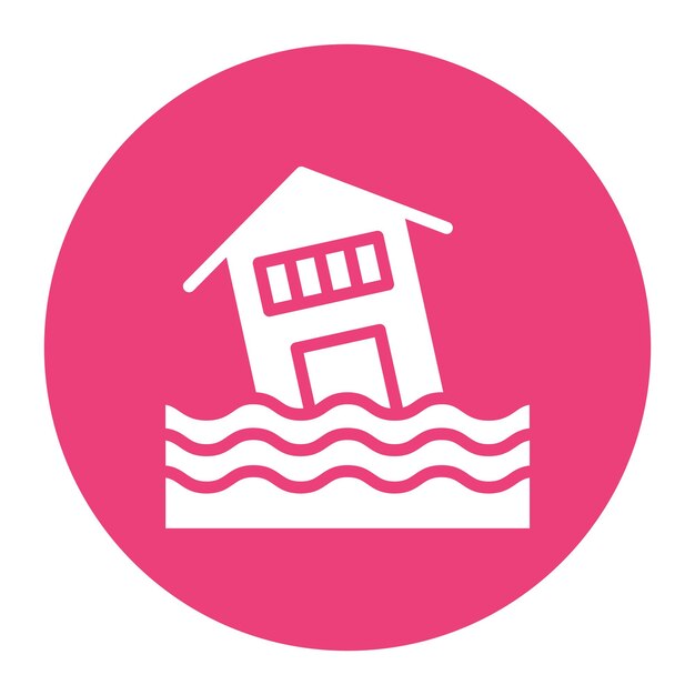 La imagen vectorial del icono de la inundación se puede utilizar para las personas sin hogar