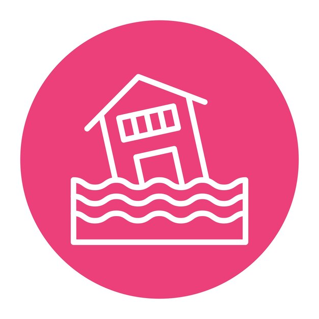 La imagen vectorial del icono de la inundación se puede utilizar para las personas sin hogar