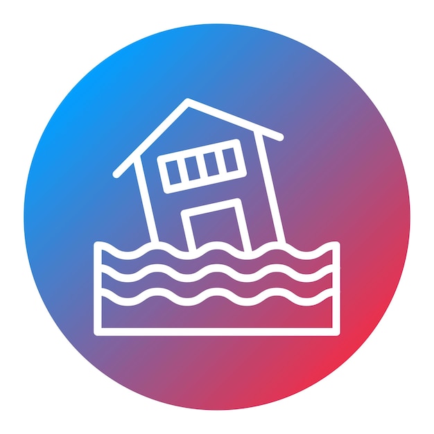 La imagen vectorial del icono de la inundación se puede utilizar para las personas sin hogar