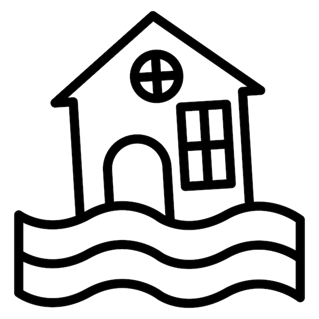 Imagen vectorial del icono de inundación Se puede utilizar para el servicio de emergencia