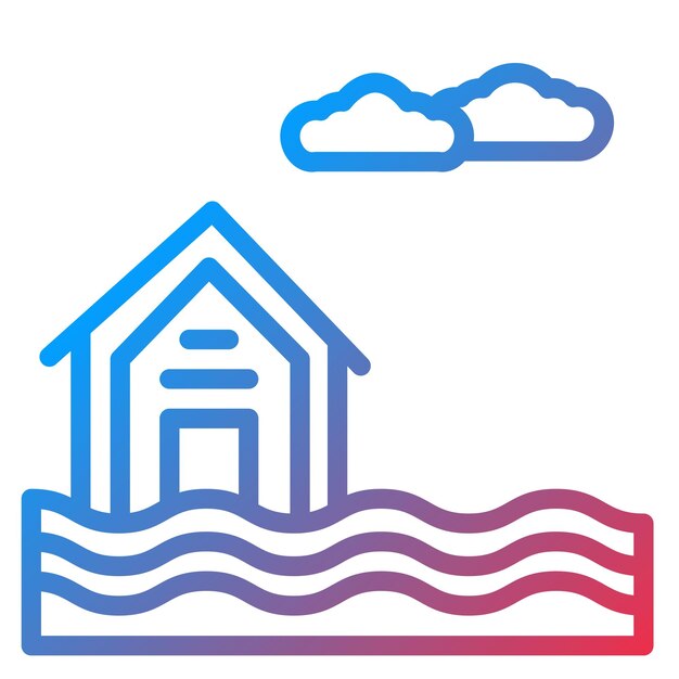 Imagen vectorial del icono de inundación Se puede utilizar para los servicios públicos