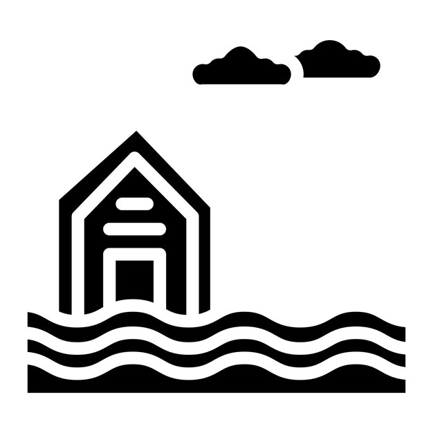 Imagen vectorial del icono de inundación Se puede utilizar para los servicios públicos