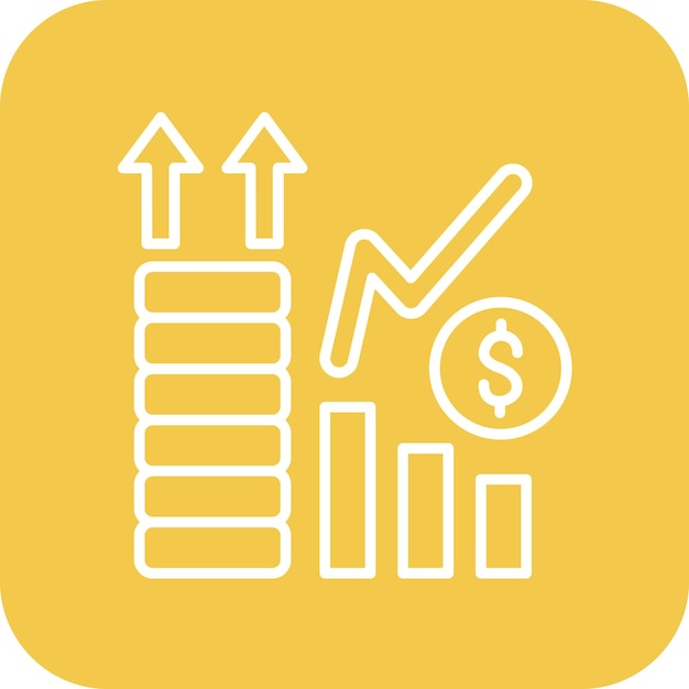 Imagen vectorial de icono de inversión de acciones Se puede utilizar para el emprendimiento