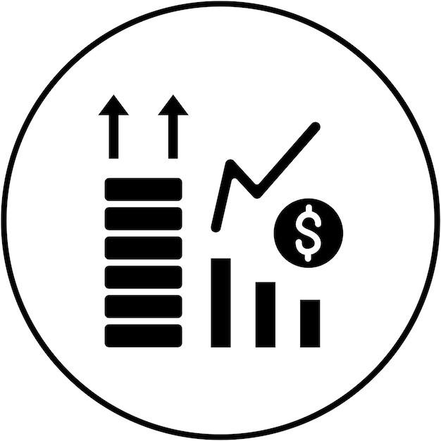 Imagen vectorial de icono de inversión de acciones Se puede utilizar para el emprendimiento