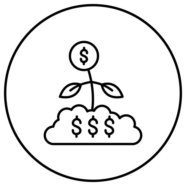 Imagen vectorial del icono de inversión Se puede utilizar para la puesta en marcha de empresas