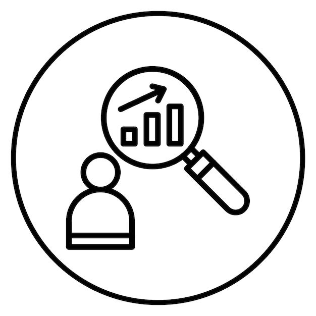 Imagen vectorial de icono de investigación cuantitativa Puede utilizarse para la investigación de mercado