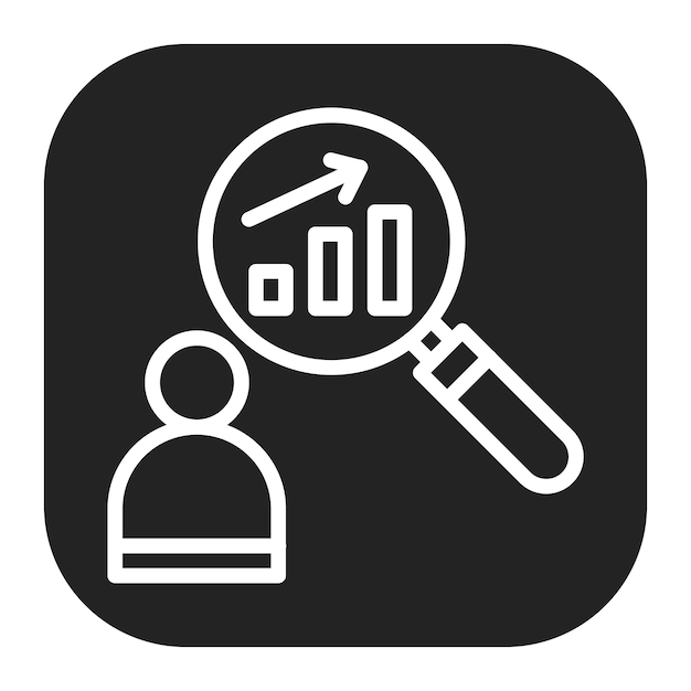 Imagen vectorial de icono de investigación cuantitativa Puede utilizarse para la investigación de mercado