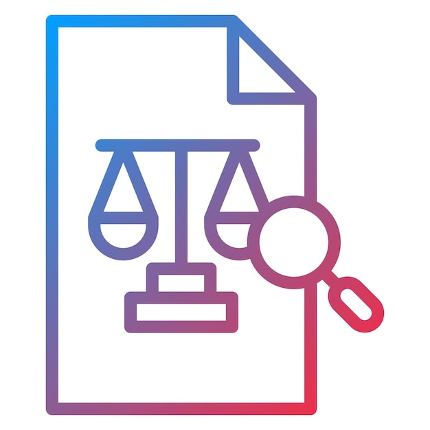 Imagen vectorial de icono de investigación legal Se puede utilizar para Servicios Legales