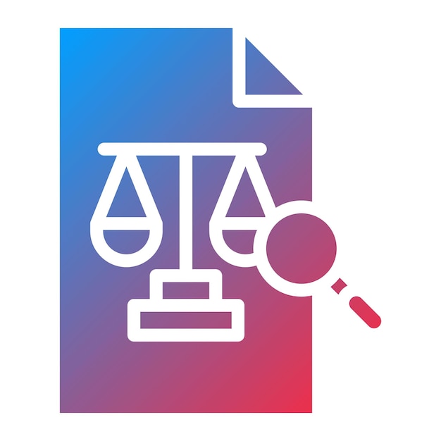 Imagen vectorial de icono de investigación legal Se puede utilizar para Servicios Legales